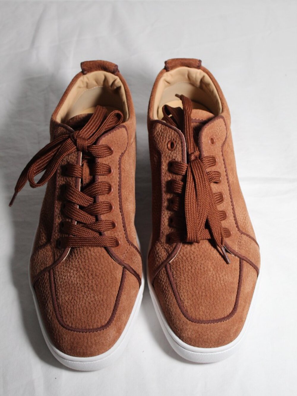 NEW Christian Louboutin Rantulow Orlato Brown Suede Sneakers M 41 W 10.5 UNISEX